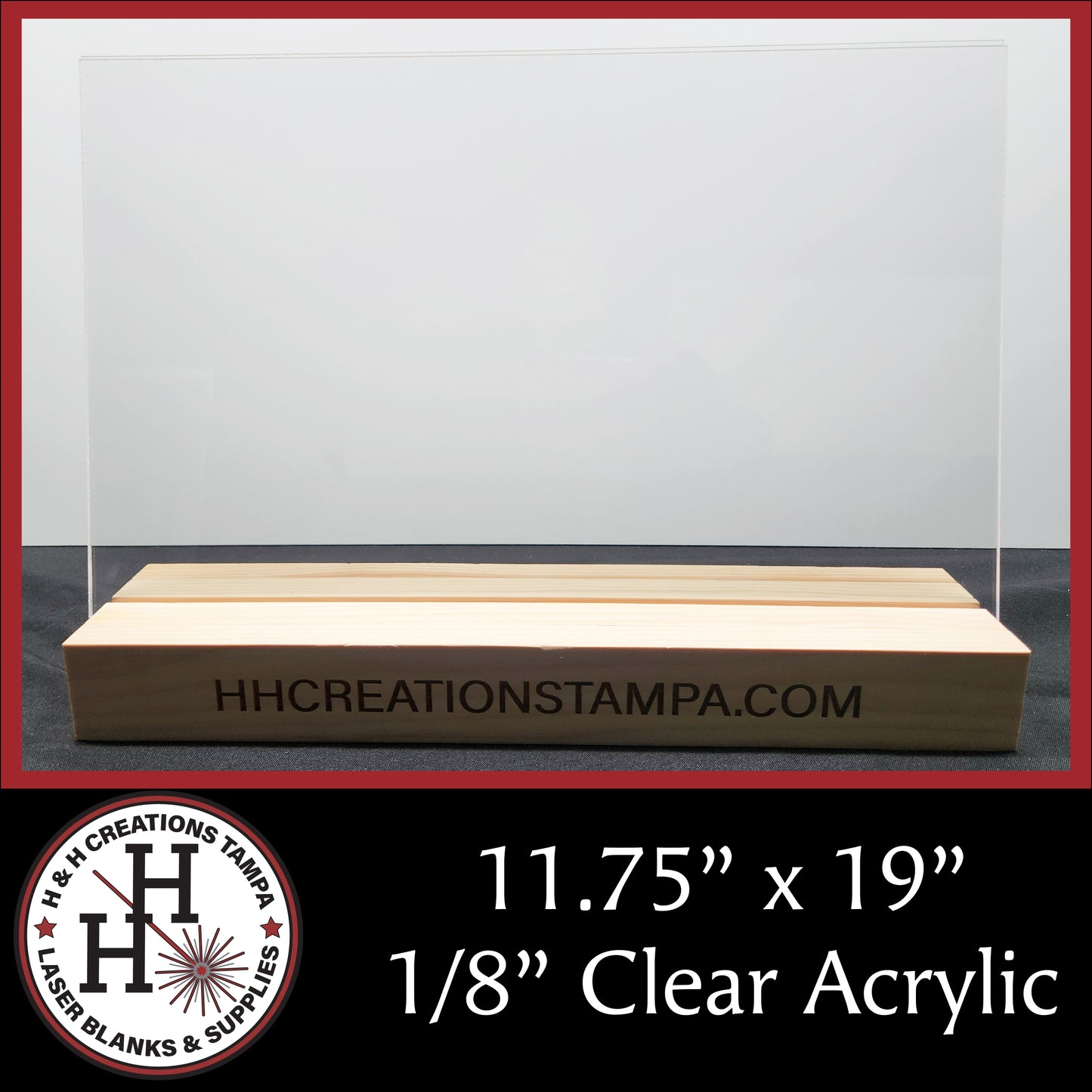 1/8" Clear Cast Acrylic Sheets - Glossy on Both Sides - 11.75" x 19"