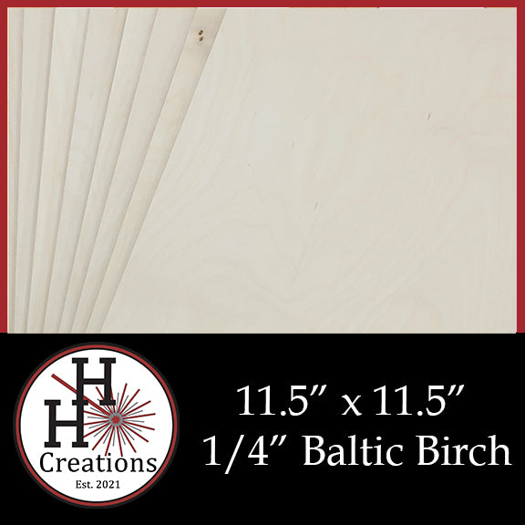 1/4" - B/BB - Premium Baltic Birch Plywood 11.5" x 11.5"