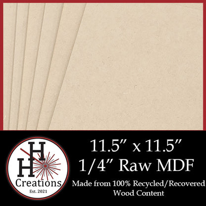 1/4" Raw Premium MDF Draft Board - Without Slick Finish - 11.5" x 11.5"