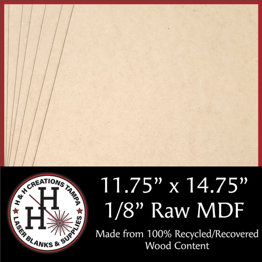 LOCAL PICK UP ONLY - 1/8" Raw Premium MDF Draft Board - Without Slick Finish – 11.75" x 14.75"