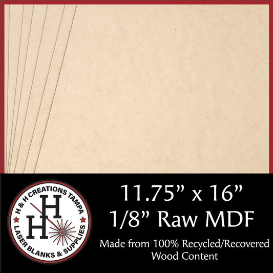LOCAL PICK UP ONLY - 1/8" Raw Premium MDF Draft Board - Without Slick Finish – 11.75" x 16"