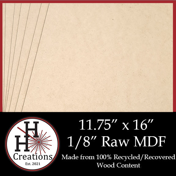 1/8" Raw Premium MDF Draft Board - Without Slick Finish - 11.75" x 16"