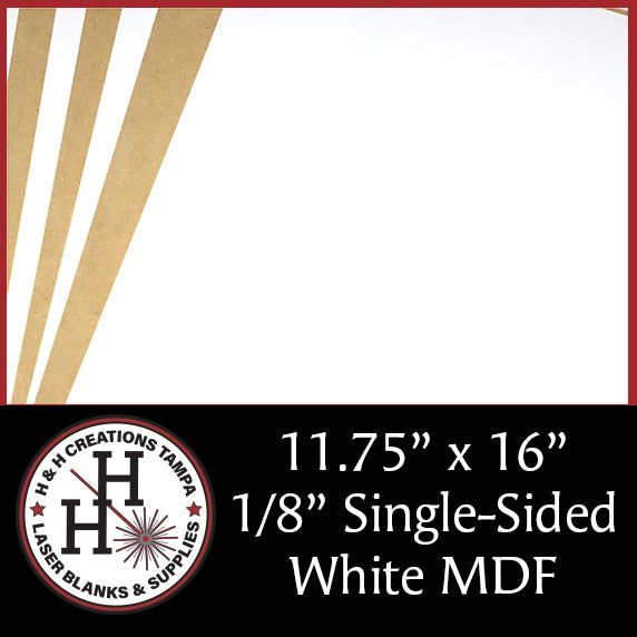 LOCAL PICK UP ONLY - 1/8" Premium White Single-Sided MDF Draft Board 11.75" x 16"