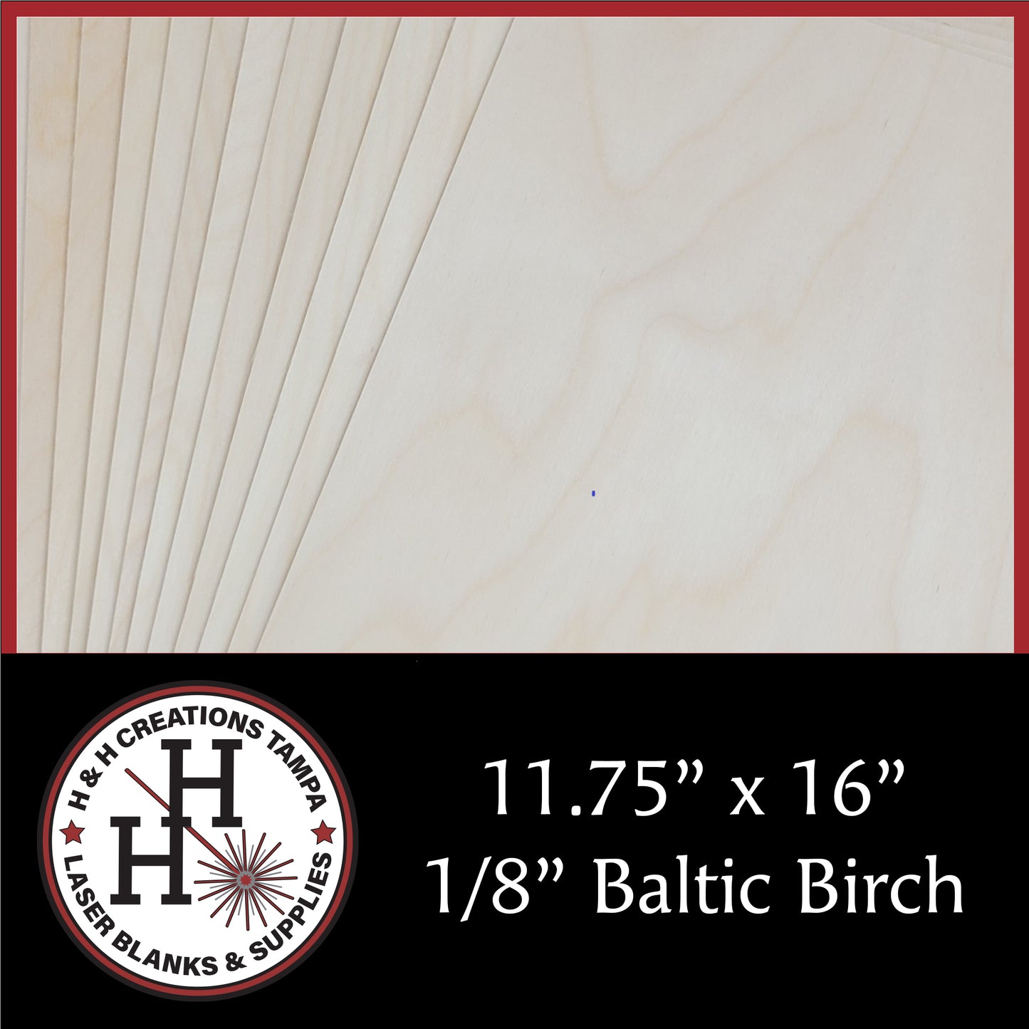 1/8" - B/BB - Premium Baltic Birch Plywood 11.75" x 16"