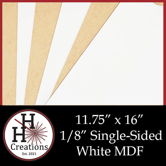 1/8" Premium White Single-Sided MDF Draft Board 11.75" x 16"