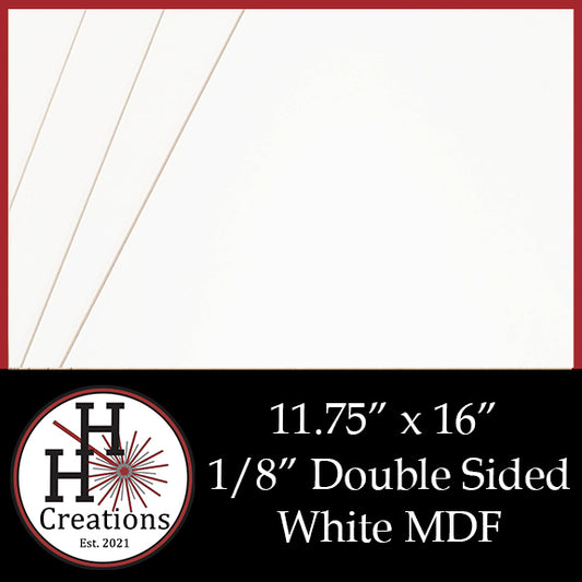 1/8" Premium Double-Sided White MDF Draft Board 11.75" x 16"