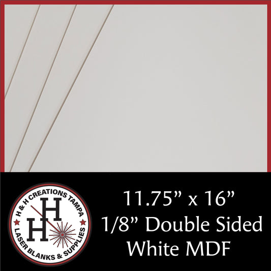1/8" Premium Double-Sided White MDF/HDF Draft Board 11.75" x 16"
