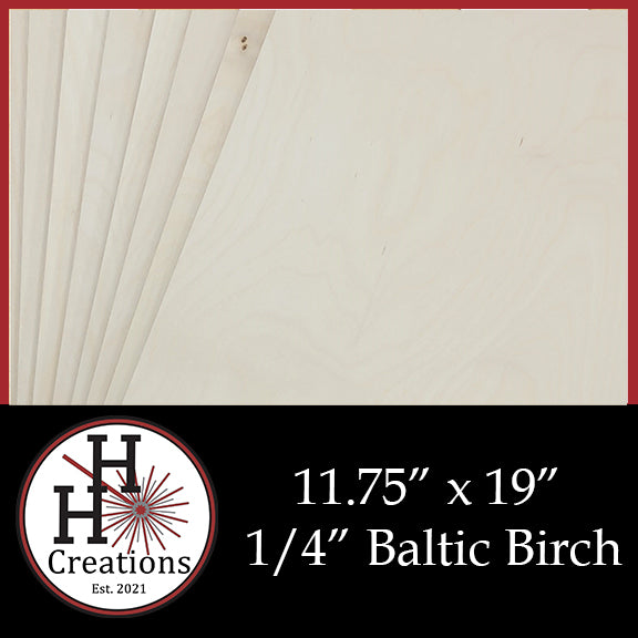 1/4" - B/BB - Premium Baltic Birch Plywood 11.75" x 19"