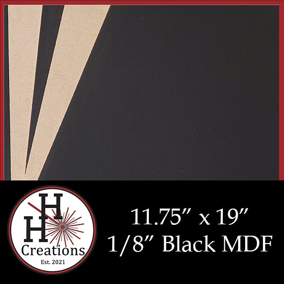 1/8" Premium Black Single-Sided MDF Draft Board 11.75" x 19"