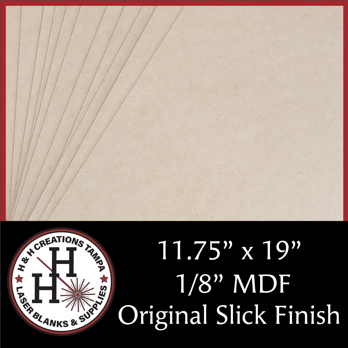1/8" Premium MDF/HDF Draft Board - Original Slick Finish - 11.75" x 19"