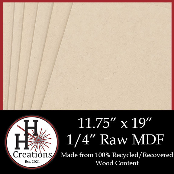 1/4" Raw Premium MDF Draft Board - Without Slick Finish - 11.75" x 19"