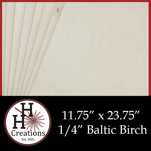 1/4" - B/BB - Premium Baltic Birch Plywood 11.75" x 23.75"