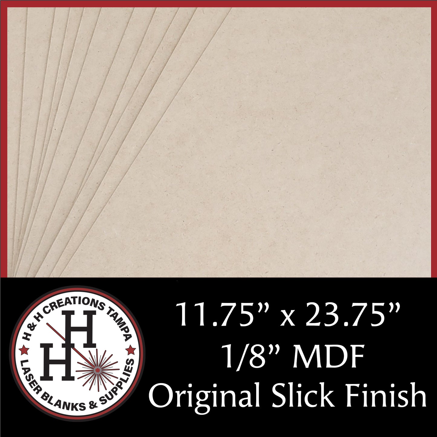LOCAL PICK UP ONLY - 1/8" Premium MDF/HDF Draft Board - Original Slick Finish - 11.75" x 23.75"