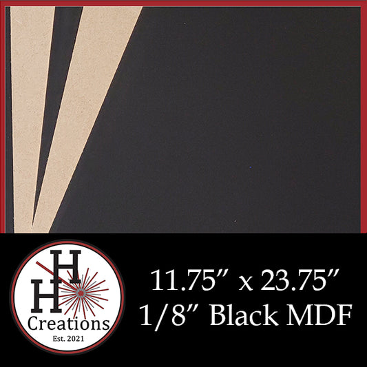 1/8" Premium Black Single-Sided MDF Draft Board 11.75" x 23.75"
