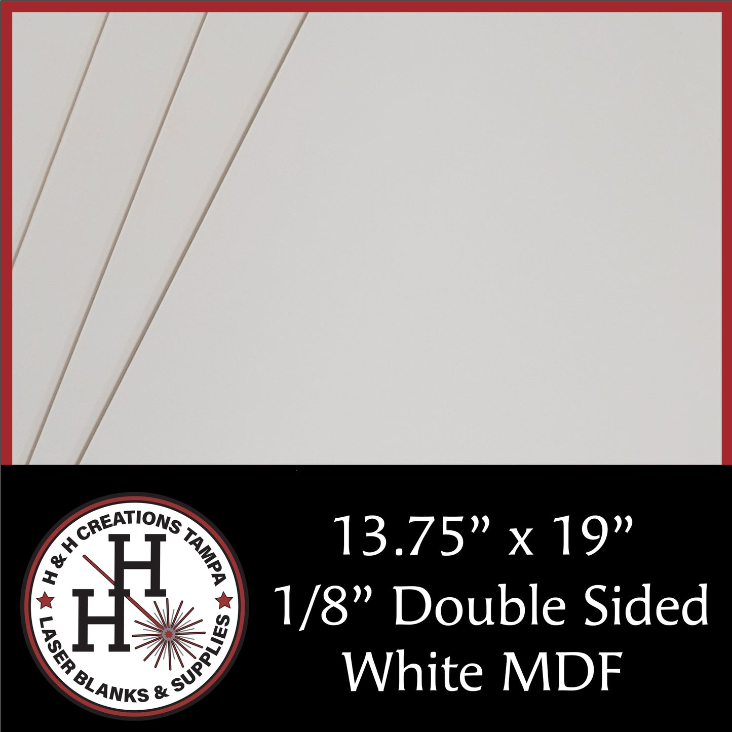 1/8" Premium Double-Sided White MDF/HDF Draft Board 13.75" x 19"