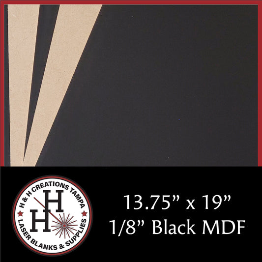 1/8" Premium Black Single-Sided MDF Draft Board 13.75" x 19"