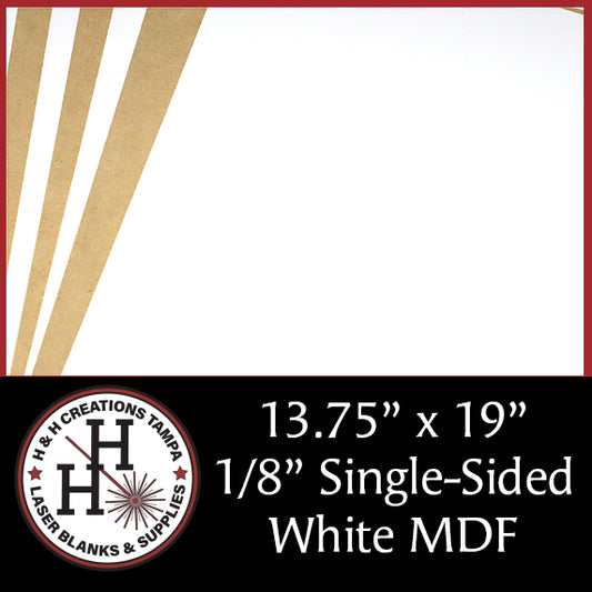 LOCAL PICK UP ONLY - 1/8" Premium White Single-Sided MDF Draft Board 13.75" x 19"