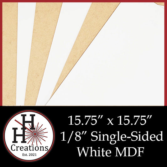 1/8" Premium White Single-Sided MDF Draft Board 15.75" x 15.75"