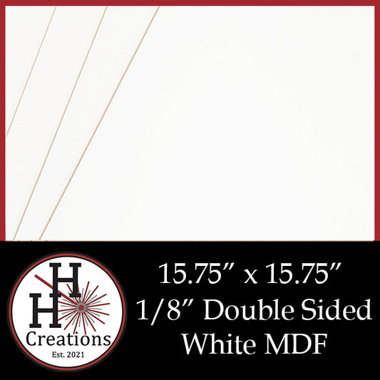 1/8" Premium Double-Sided White MDF Draft Board - 15.75" x 15.75"