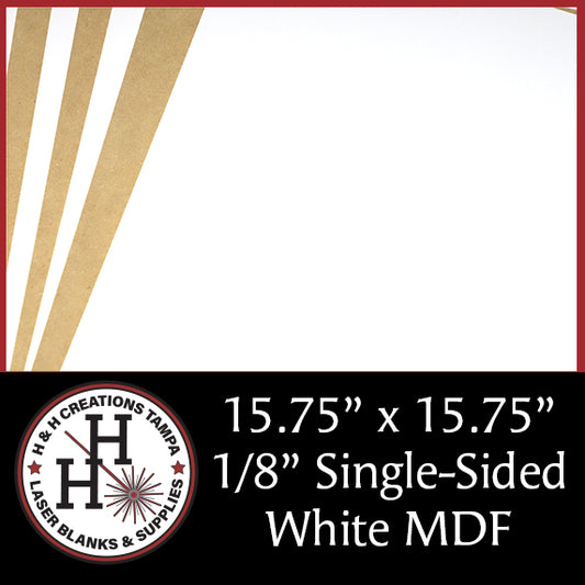 1/8" Premium White Single-Sided MDF Draft Board 15.75" x 15.75"