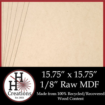 1/8" Raw Premium MDF Draft Board - Without Slick Finish - 15.75" x 15.75"