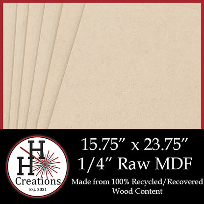 1/4" Raw Premium MDF Draft Board - Without Slick Finish - 15.75" x 23.75"