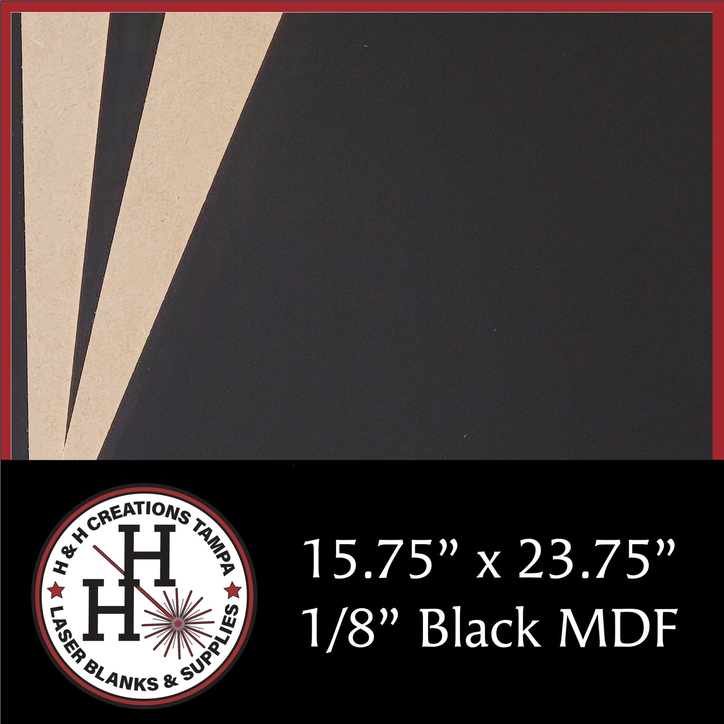 1/8" Premium Black Single-Sided MDF Draft Board 15.75" x 23.75"