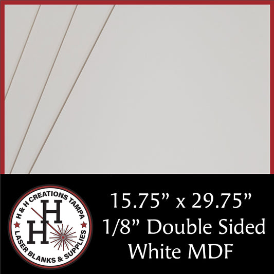 1/8" Premium Double-Sided White MDF/HDF Draft Board 15.75" x 29.75"