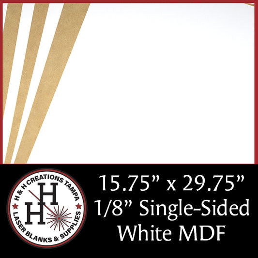 1/8" Premium White Single-Sided MDF Draft Board 15.75" x 29.75"