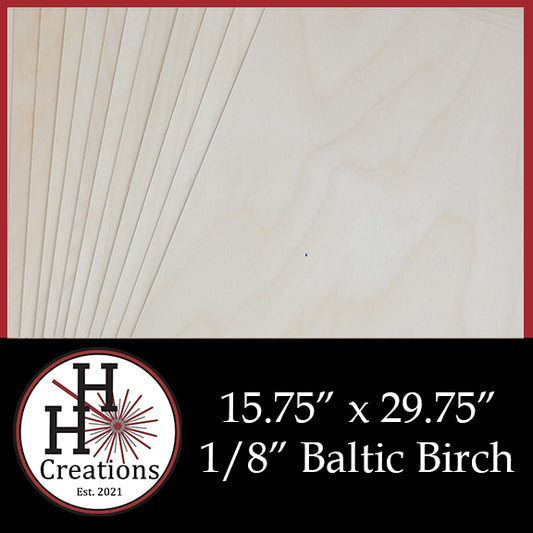 1/8" - B/BB - Premium Baltic Birch Plywood 15.75" x 29.75"