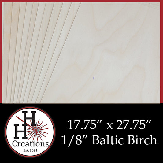 1/8" - B/BB - Premium Baltic Birch Plywood 17.75" x 27.75"