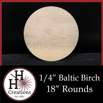 18" - Premium 1/4” Baltic Birch Rounds/Circle Blanks