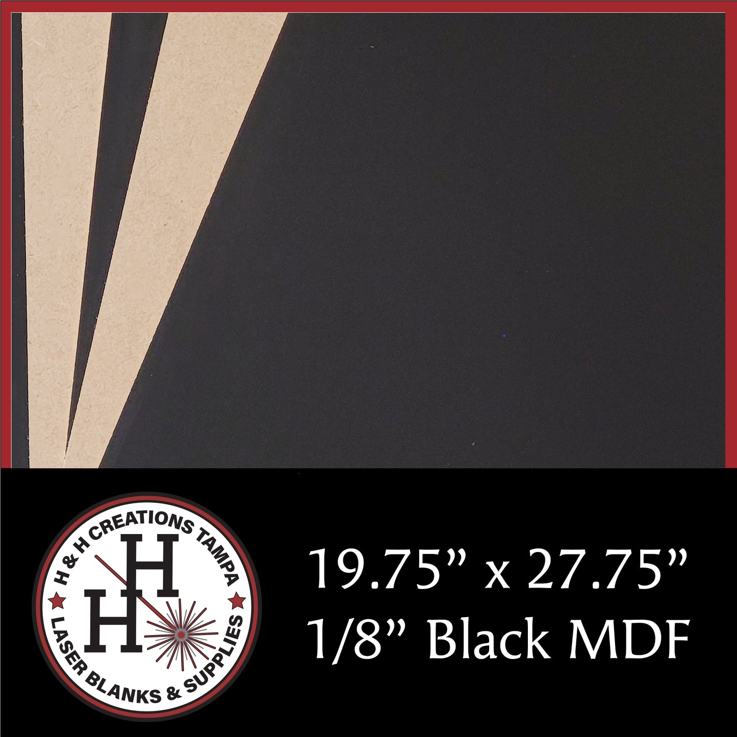 1/8" Premium Black Single-Sided MDF Draft Board 19.75" x 27.75"