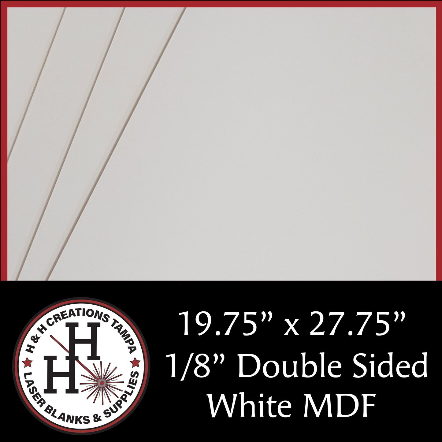 1/8" Premium Double-Sided White MDF/HDF Draft Board 19.75" x 27.75"