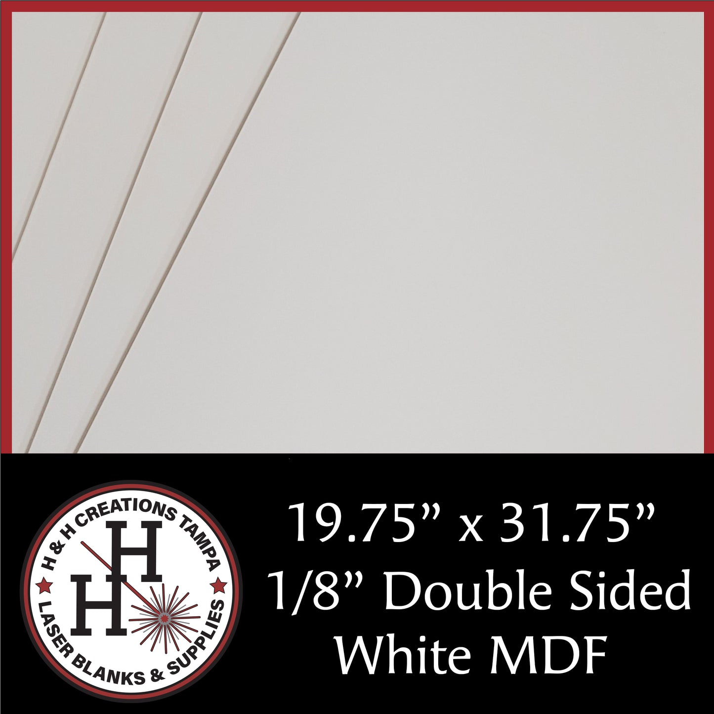 1/8" Premium Double-Sided White MDF/HDF Draft Board 19.75" x 31.75"