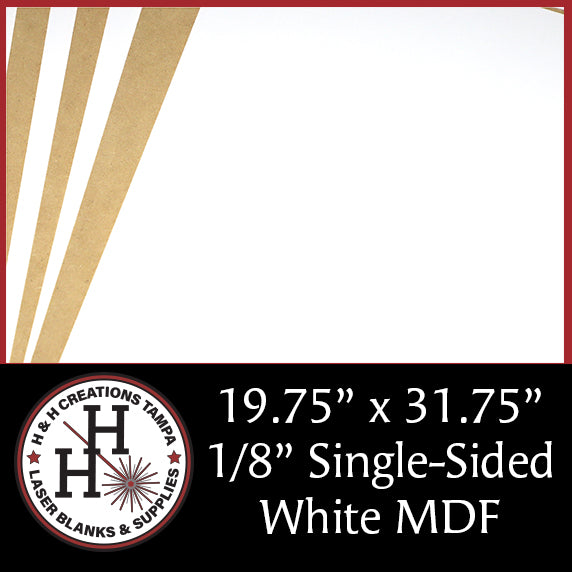 1/8" Premium White Single-Sided MDF Draft Board 19.75" x 31.75"