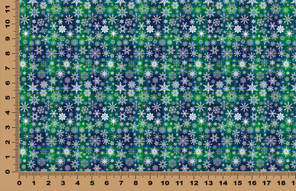 DecoCraft Christmas - Plaid - Snowflake Plaid Blue and Green