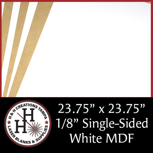LOCAL PICK UP ONLY - 1/8" Premium White Single-Sided MDF Draft Board 23.75" x 23.75"