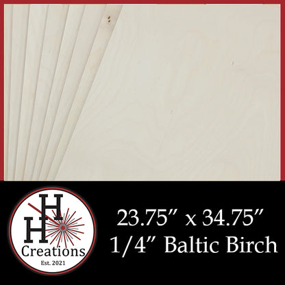 1/4" - B/BB - Premium Baltic Birch Plywood 23.75" x 34.75"