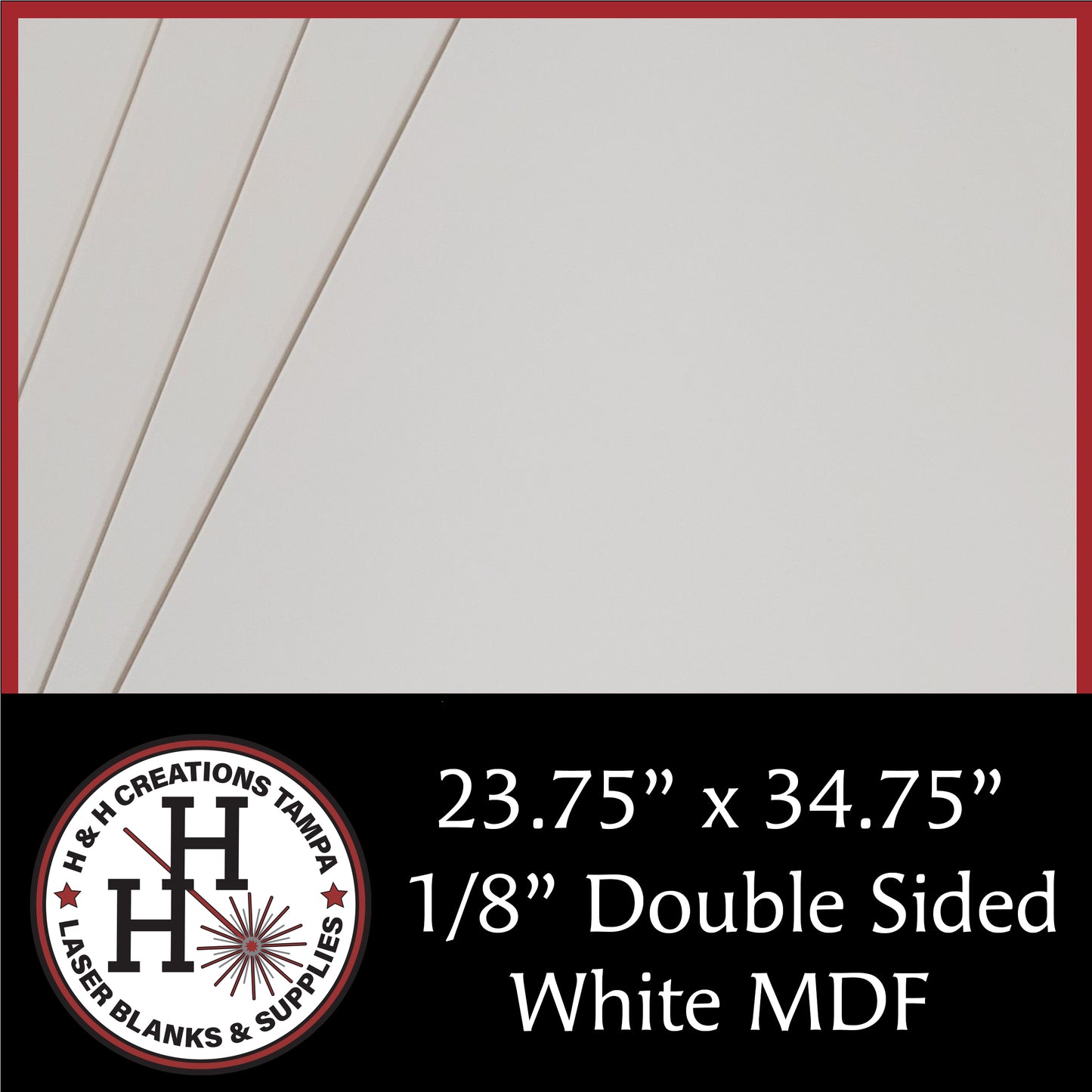 1/8" Premium Double-Sided White MDF/HDF Draft Board 23.75" x 34.75"