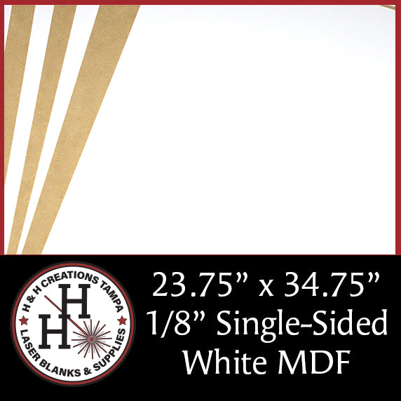 1/8" Premium White Single-Sided MDF Draft Board 23.75" x 34.75"