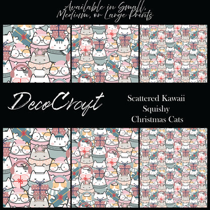 DecoCraft Christmas - Christmas Cats- Kawaii Squishy Christmas Cats - Scattered