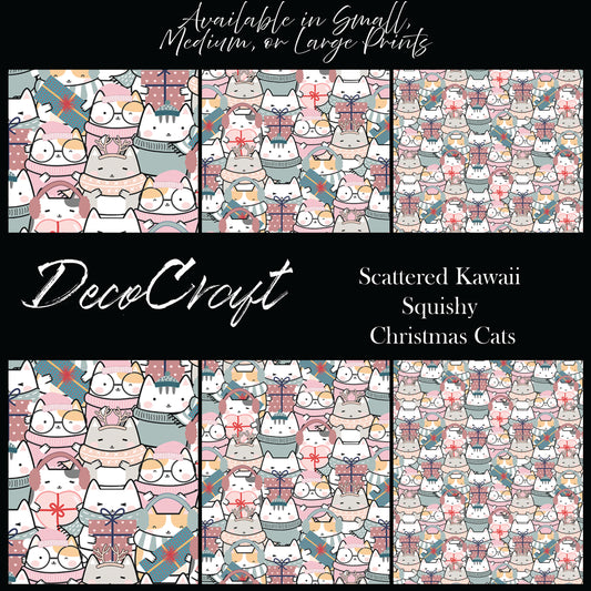 DecoCraft Christmas - Christmas Cats- Kawaii Squishy Christmas Cats - Scattered