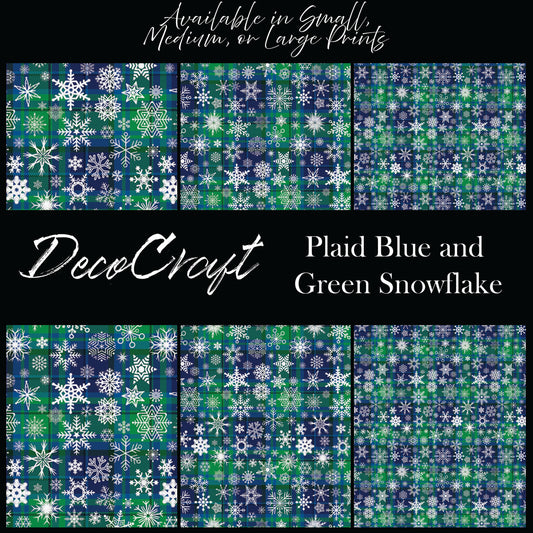 DecoCraft Christmas - Plaid - Snowflake Plaid Blue and Green