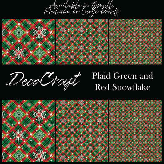 DecoCraft Christmas - Plaid - Snowflake Plaid Green and Red