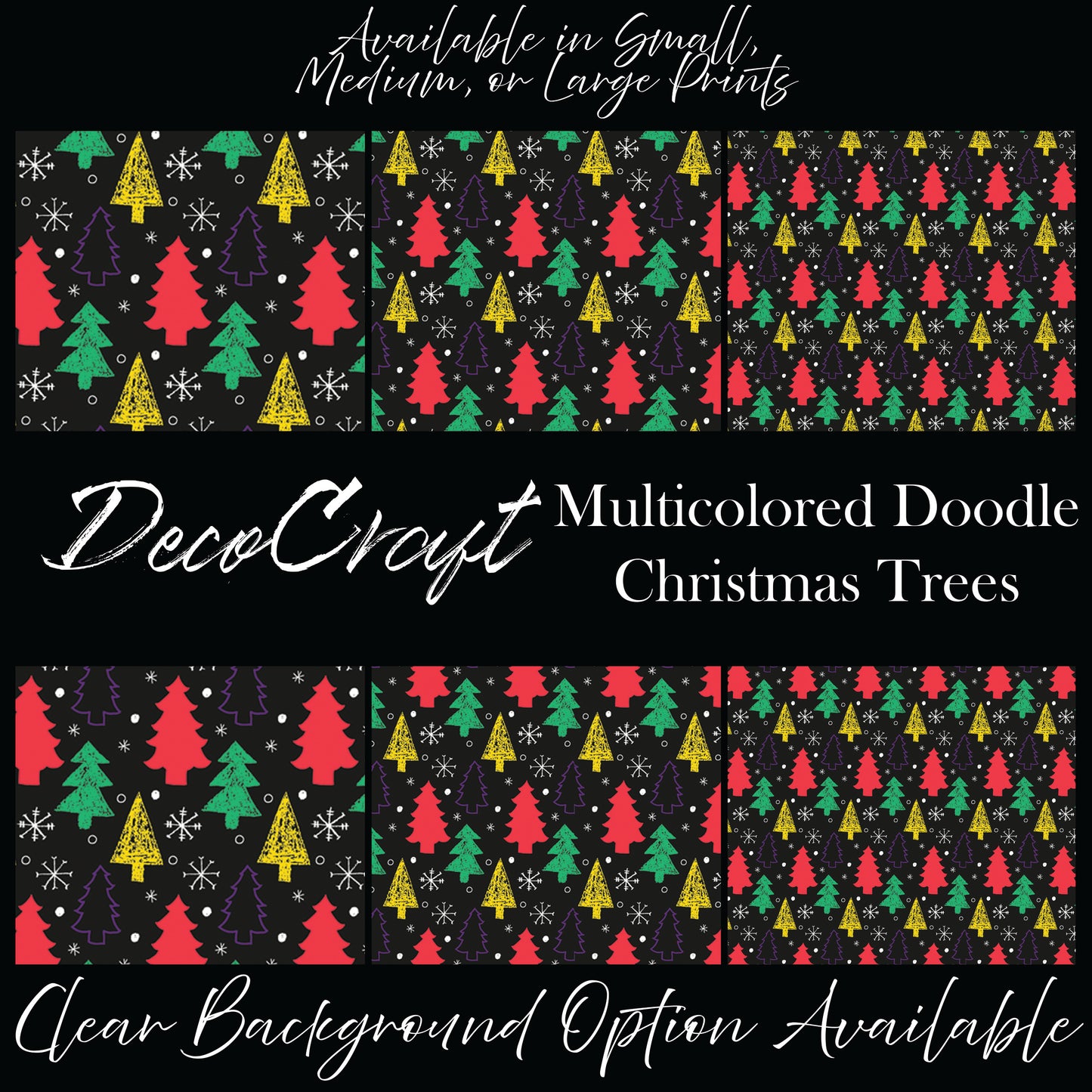 DecoCraft Christmas - Doodle Christmas Trees Multi-Color