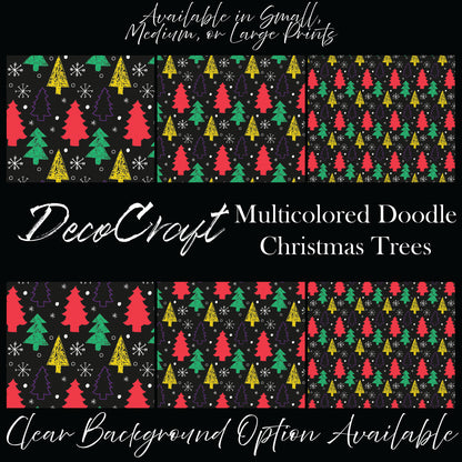 DecoCraft Christmas - Doodle Christmas Trees Multi-Color