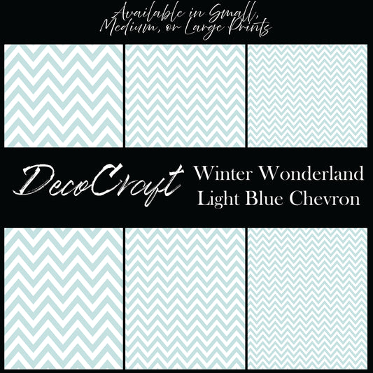 DecoCraft Christmas - Chevron- Winter Wonderland - Light Blue Chevron