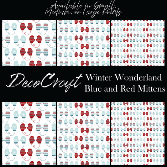 DecoCraft Christmas - Winter Wonderland - Blue and Red Mittens