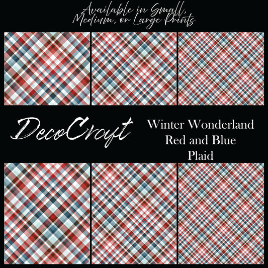 DecoCraft Christmas - Plaid - Winter Wonderland - Red and Blue Plaid